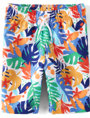 Boys Palm Tree Rashguard Swimsuit