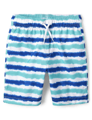 Boys Striped Rashguard Swimsuit