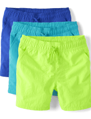 Boys Quick Dry Pull On Pool To Play Shorts 3-Pack