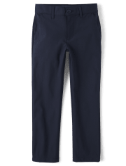 Pantalones chinos ajustados de secado rápido para uniforme para niños, paquete de 2