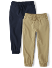 Pack de 2 pantalones deportivos sin cordones de secado rápido para niños
