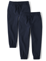 Boys Quick Dry Pull On Jogger Pants 2-Pack
