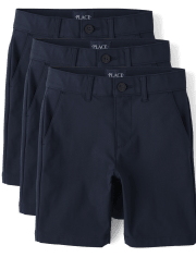 Boys Uniform Quick Dry Chino Shorts 3-Pack