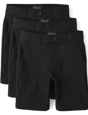 Paquete de 3 pantalones cortos chinos uniformes de secado rápido para niños