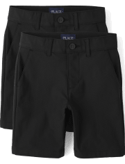 Paquete de 2 pantalones cortos chinos uniformes de secado rápido para niños