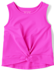 Toddler Girls Quick Dry Twist Front Tank Top 2-Pack
