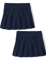 Toddler Girls Uniform Quick Dry Pleated Skort 2-Pack
