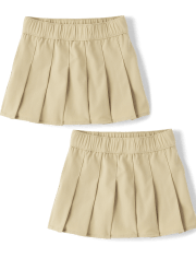 Toddler Girls Uniform Quick Dry Pleated Skort 2-Pack