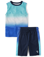 Boys Ombre Performance 2-Piece Outfit Set