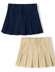 Girls Uniform Quick Dry Pleated Skort 2-Pack