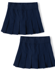 Girls Uniform Quick Dry Pleated Skort 2-Pack