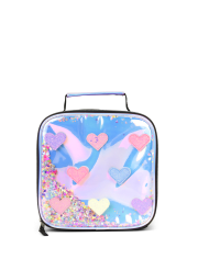 Girls Holographic Shakey Heart Backpack 3-Piece Set