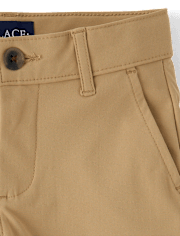 Pantalones chinos ajustados de secado rápido para uniforme para niños, paquete de 3