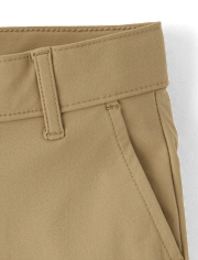 Pantalones chinos ajustados de secado rápido para uniforme para niños, paquete de 2