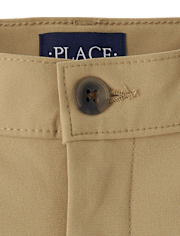 Pantalones chinos ajustados de secado rápido para uniforme para niños, paquete de 2