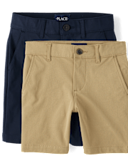 Boys Uniform Quick Dry Chino Shorts 2-Pack