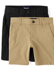 Paquete de 2 pantalones cortos chinos uniformes de secado rápido para niños