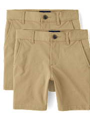 Boys Uniform Quick Dry Chino Shorts 2-Pack