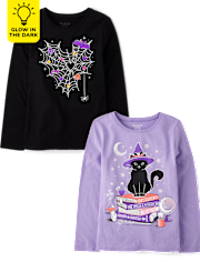 Girls Glow Halloween Graphic Tee 2-Pack