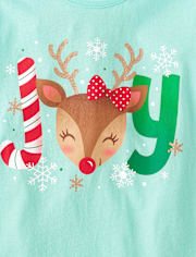 Girls Christmas Animal Graphic Tee 3-Pack