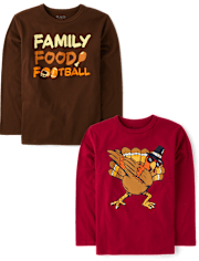 Camisetas estampadas Harvest para niños, paquete de 2