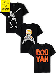 Boys Glow Halloween Graphic Tee 3-Pack