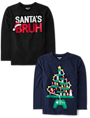 Boys Christmas Graphic Tee 2-Pack