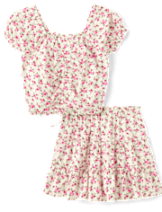 Girls Floral 2-Piece Outfit Set