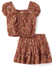 Girls Floral 2-Piece Outfit Set