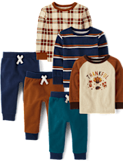 Baby And Toddler Boys Thankful 6-Piece Outfit Set