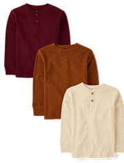 Boys Thermal Henley Top 3-Pack