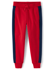 Boys Side Stripe Fleece Jogger Pants 3-Pack