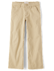 Girls Uniform Wide Leg Chino Pants 2-Pack