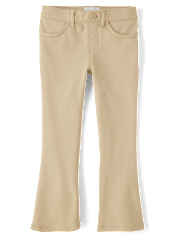 Girls Uniform Ponte Knit Pull On Flare Pants 2-Pack