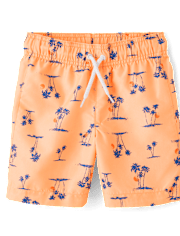 Boys Palm Tree Rashguard Swimsuit