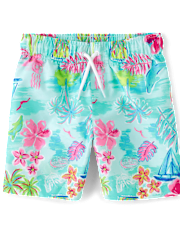 Boys Tropical Rashguard Swimsuit