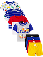 Baby And Toddler Boys Construction 8-Piece Outfit Set