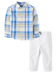 Baby And Toddler Boys Dad And Me Plaid 2-Piece Outfit Set
