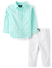 Baby And Toddler Boys Gingham 2-Piece Outfit Set