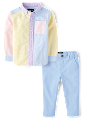 Baby And Toddler Boys Colorblock 2-Piece Outfit Set