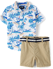 Baby And Toddler Boys Palm Tree 2-Piece Outfit Set
