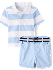 Baby And Toddler Boys Striped 2-Piece Outfit Set