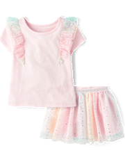 Toddler Girls Rainbow 2-Piece Outfit Set