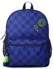 Boys Checkered Gamer Backpack 2-Piece Set
