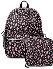 Girls Floral Backpack 2-Piece Set