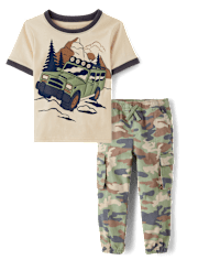 Baby And Toddler Boys Vehicle 2-Piece Outfit Set