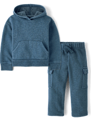 Baby And Toddler Garment Dyed Premium Fleece 2-Piece Outfit Set