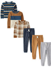 Baby And Toddler Boys Print 6-Piece Outfit Set