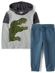 Baby And Toddler Boys Dino 2-Piece Outfit Set