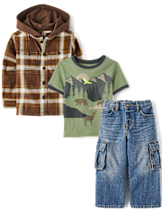 Baby And Toddler Boys Plaid 3-Piece Outfit Set